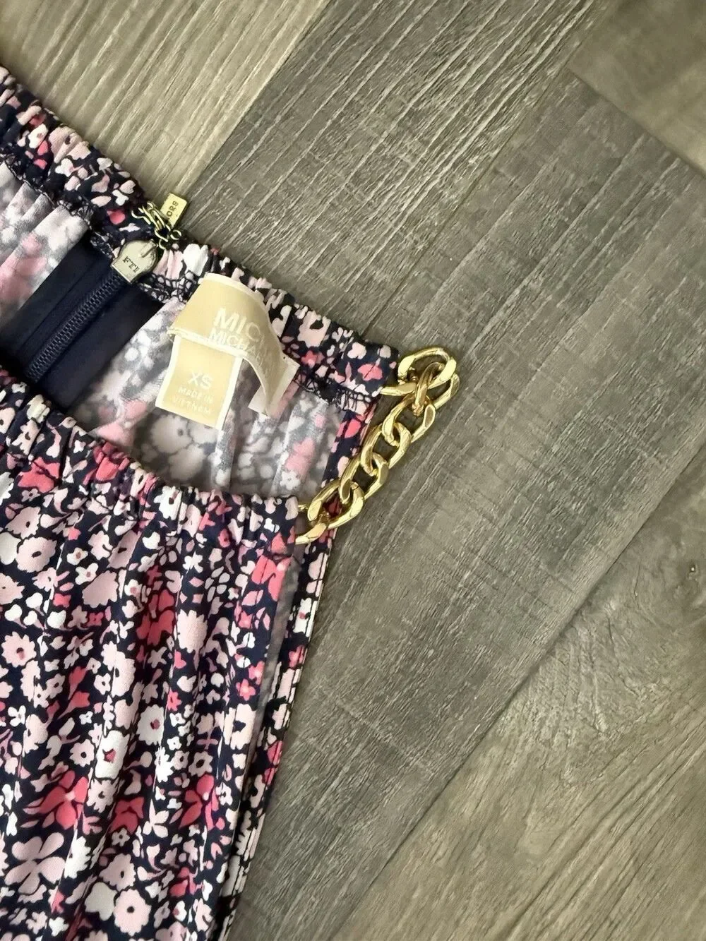 Micheal Kors Halter Sleeveless Floral Jersey Dress Women Size XS Wedding Guest